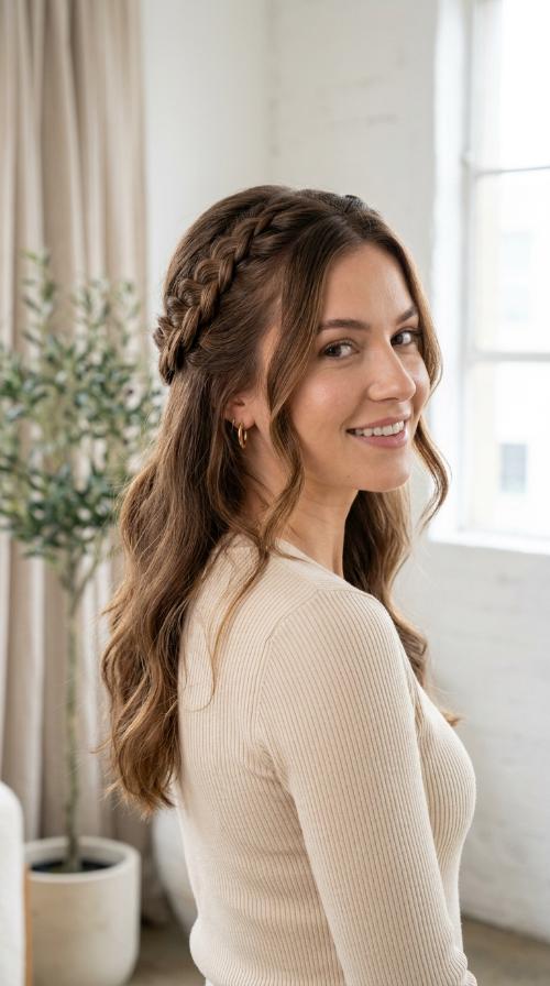 Infinity Braid Half-Up
