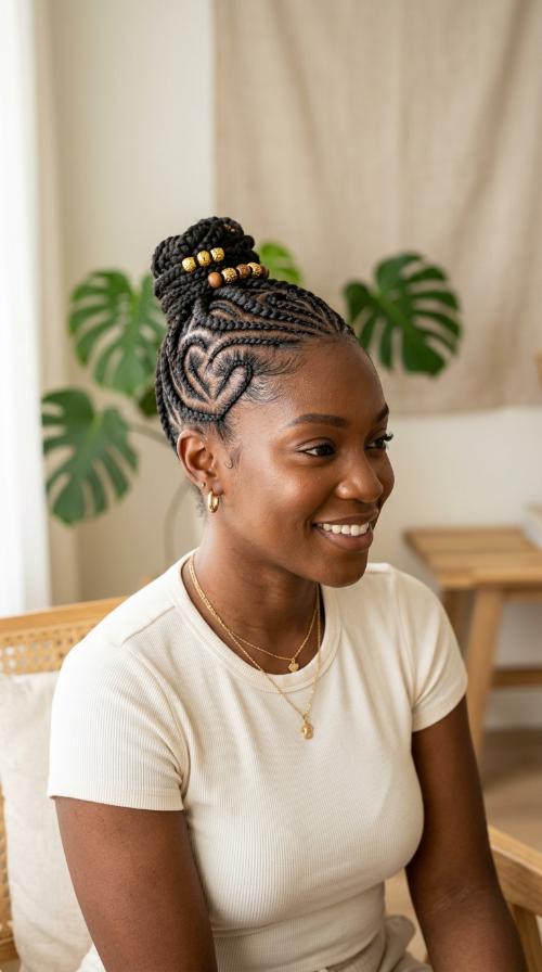 Intricate Heart-Shaped Tribal Braids