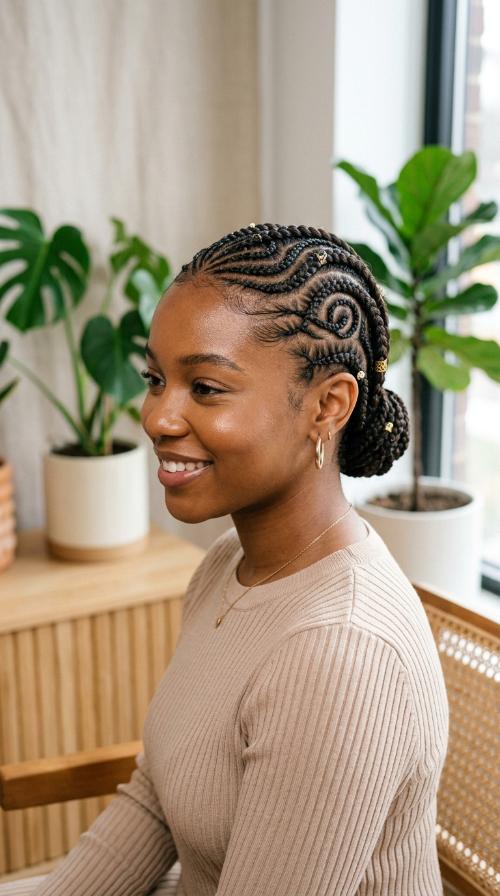 Intricate Swirl Stitch Braids