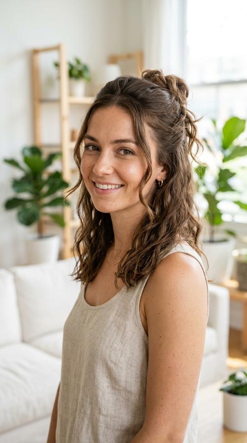 Knotted Half-Up Style