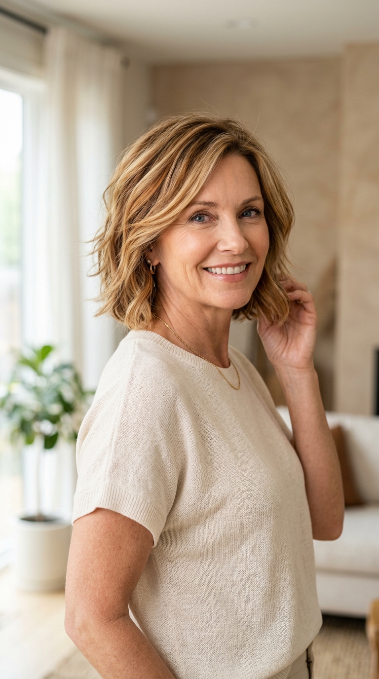 Layered Bob with Honey Tones