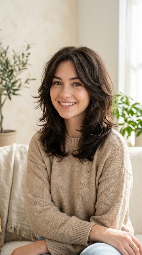 Layered Butterfly Cut (Mid-Length)