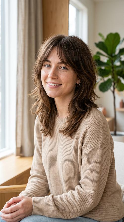 Layered Shag with Wispy Side Fringe