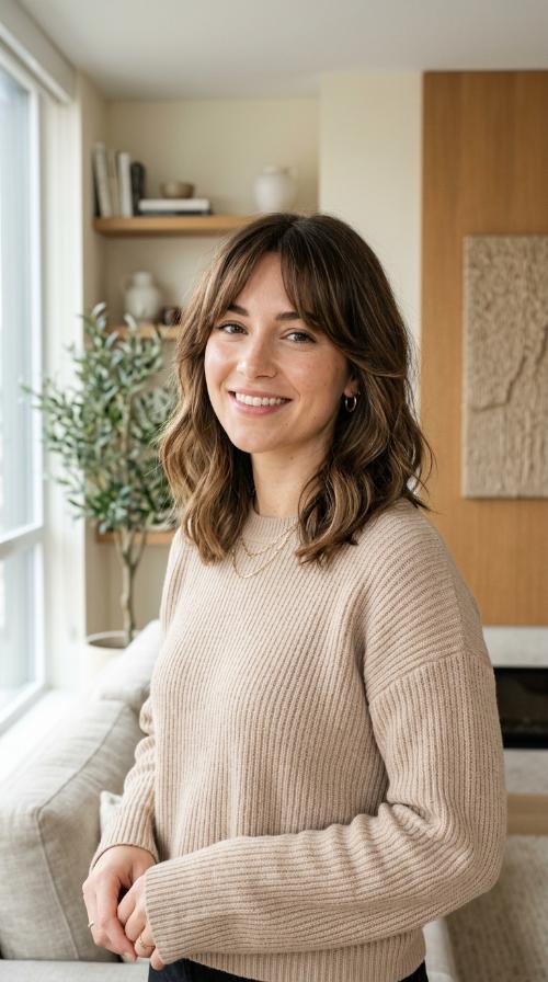 Long Bob with Curtain Bangs