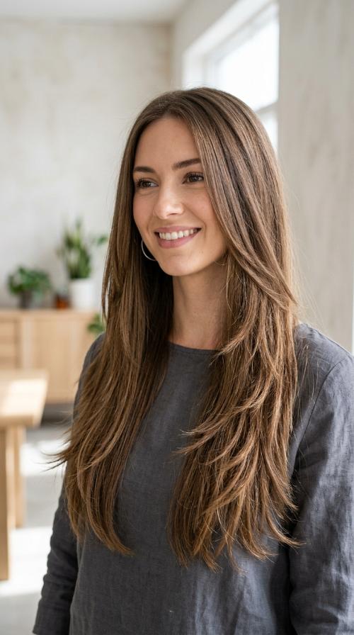 Long Choppy Feathered Ends