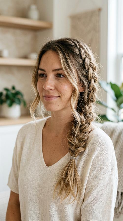 Loose Messy Side Braid