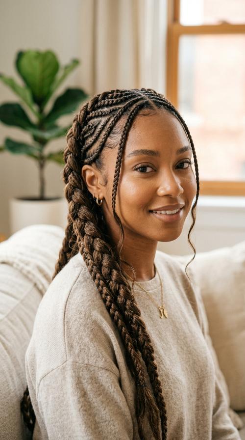 Loose Pancaked Braids