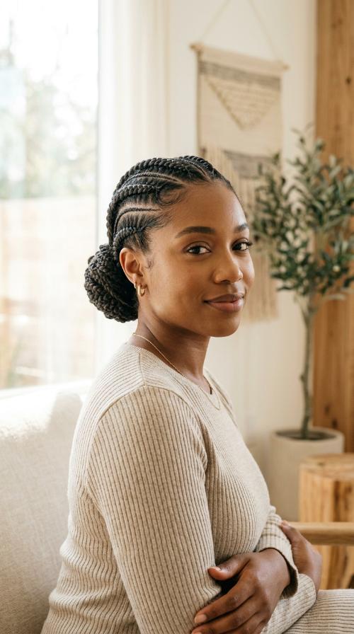 Low Bun with Stitch Detail