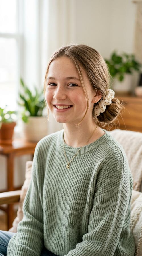 Low Chignon with Scrunchie