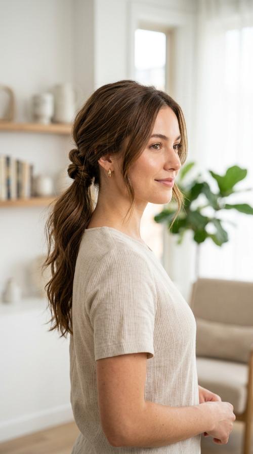 Low Knotted Ponytail
