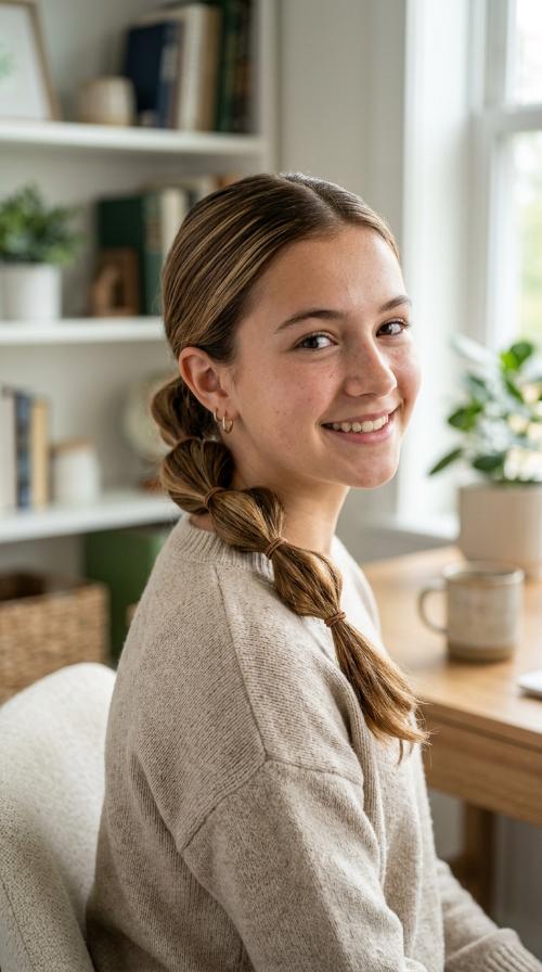 Low Nape Bubble Braid