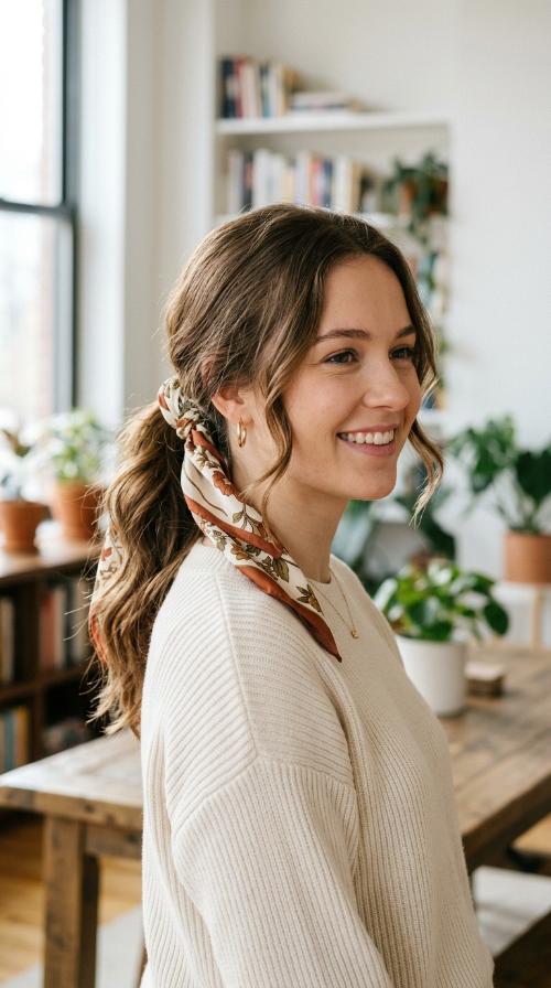 Low Scarf Ponytail