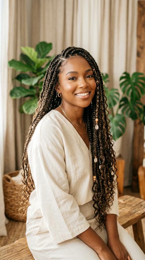 Medallion Length Boho Braids