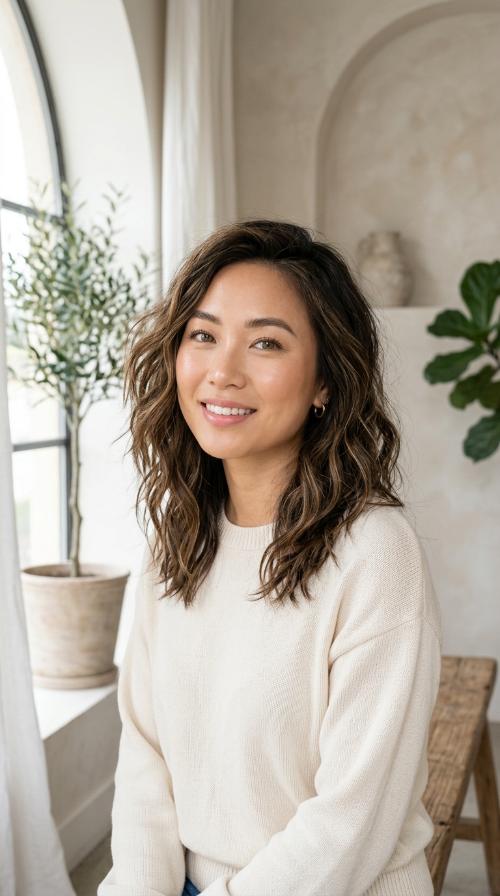 Messy Beach Waves for Medium Hair