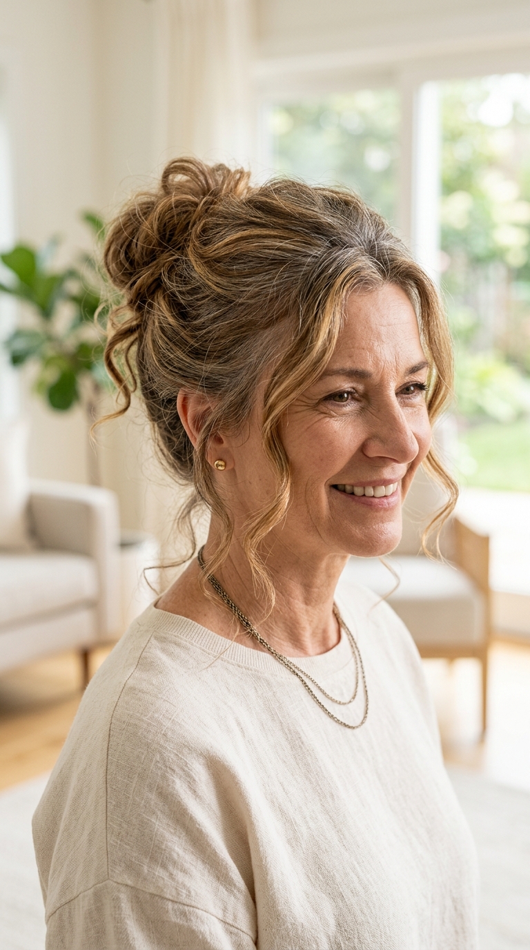 Messy Bun with Tendrils