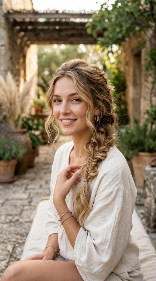 Messy Pull-Through Side Braid
