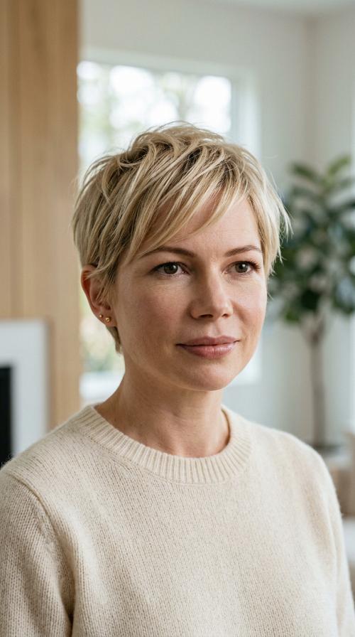 Michelle Williams’ Short Textured Crop