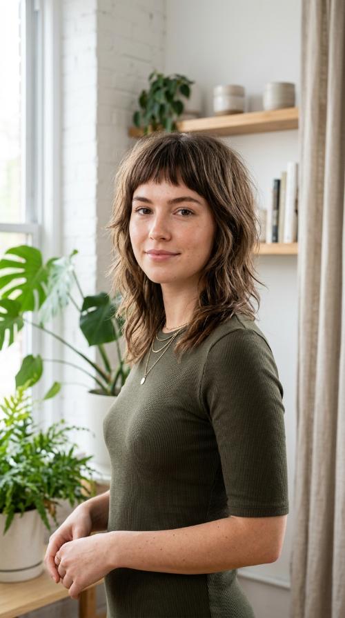 Micro Bangs Wolf Cut