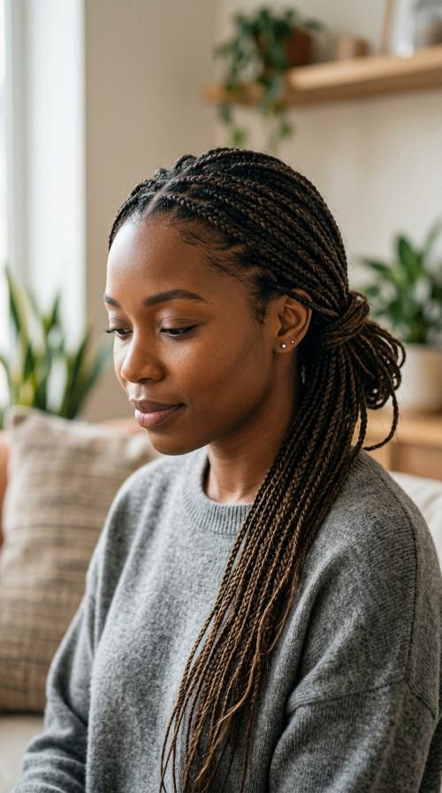 Micro-Braid Ponytail