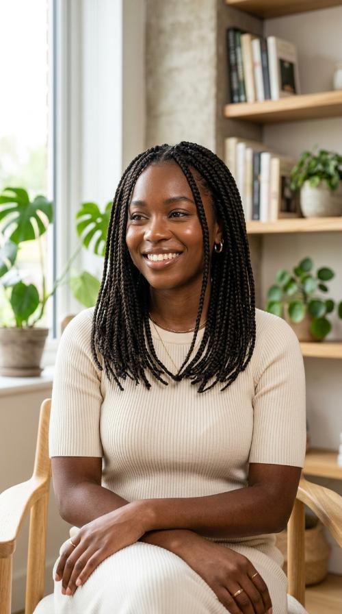 Mid-Length Box Braids