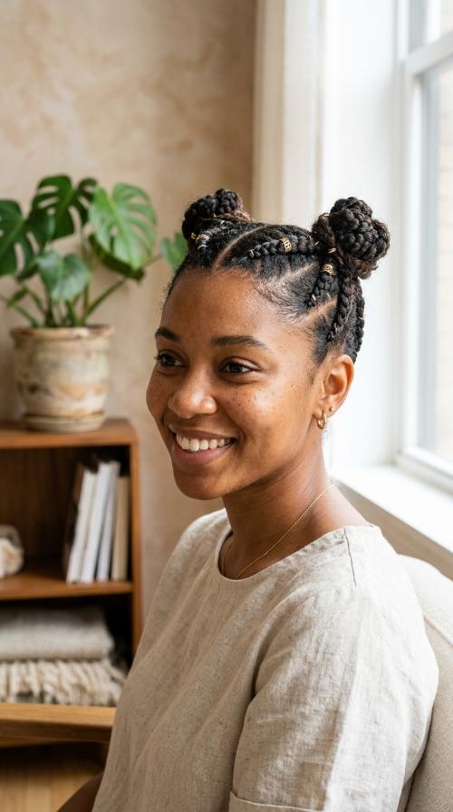 Mini Space Bun Braids