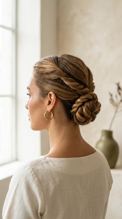 Minimalist Rope Twisted Updo