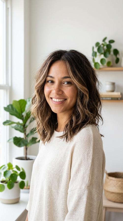 Mocha Tones with Beige Highlights