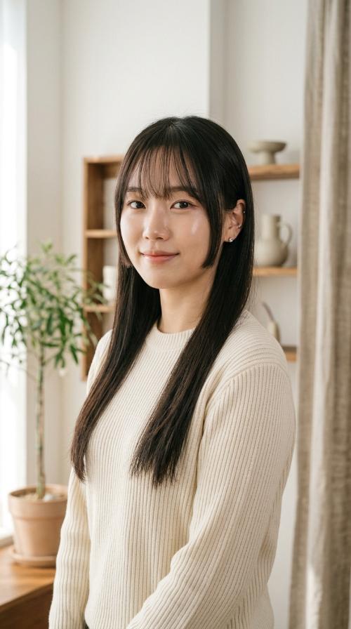 Modern Hime Cut with Transparent Fringe