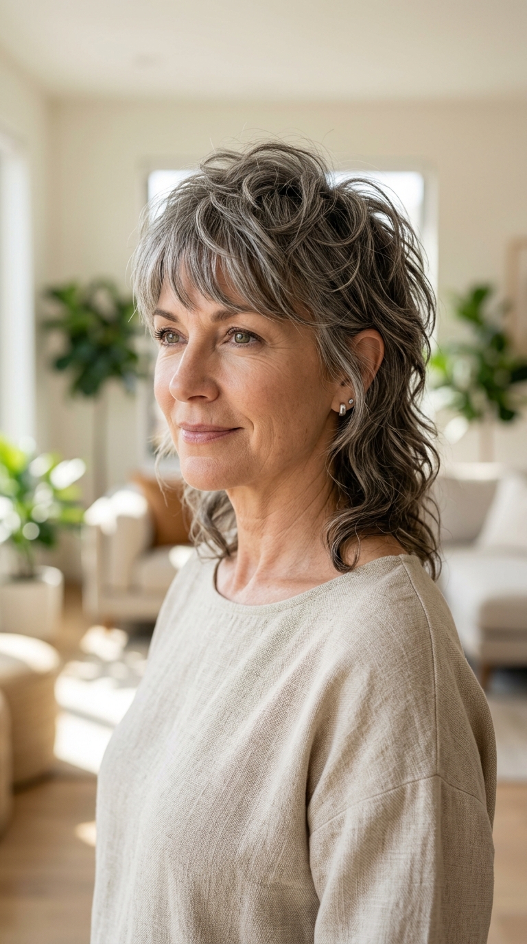 Modern Mullet with Textured Fringe