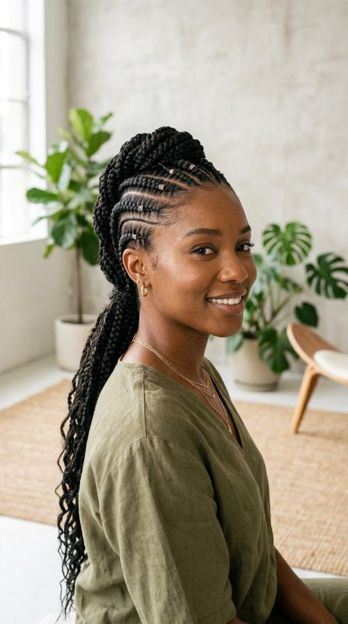 Mohawk Style Stitch Braids