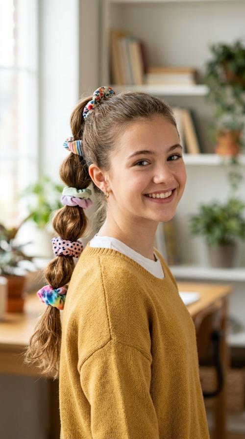Multi-Scrunchie Segmented Pony