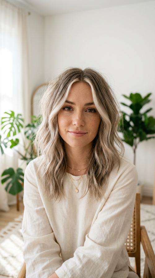 Muted Beige Blonde Wisps