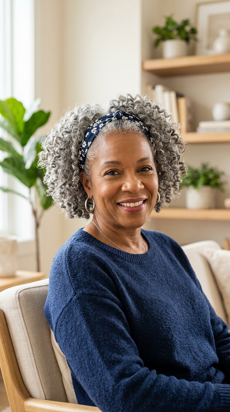 Natural Grey Coils with Headband