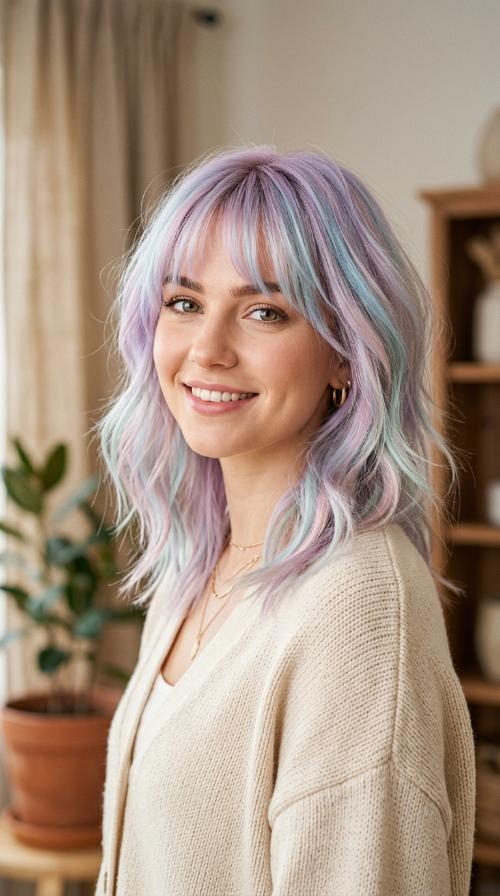 Pastel Colored Mid-Length with Fringe