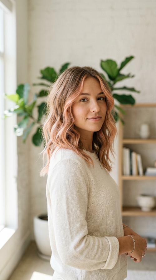 Peachy Pink Pastel Highlights
