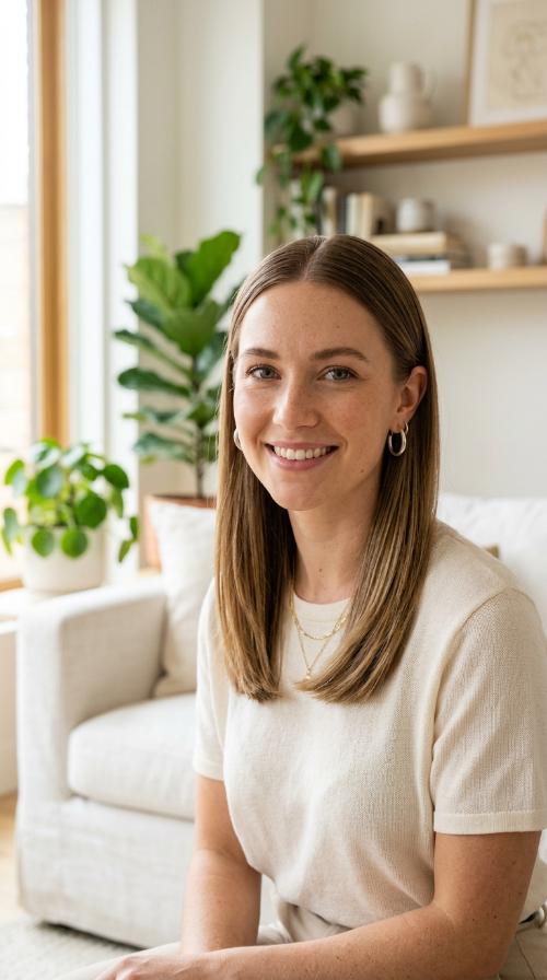 Polished Middle Part with Tucked-Behind Ears