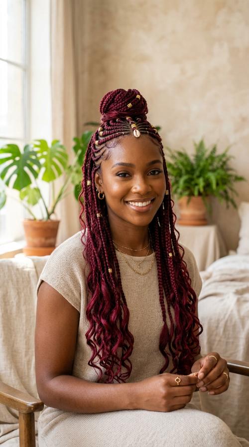 Red Wine Fulani Braids