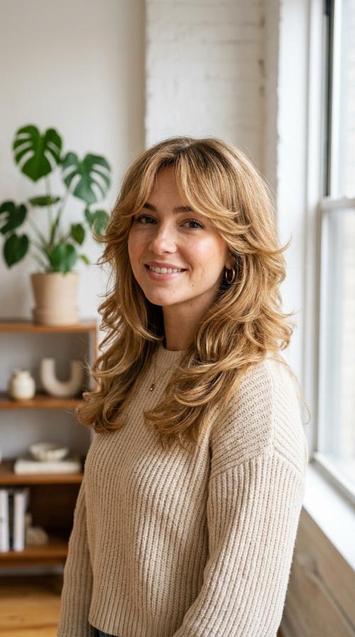 Retro 70s-Style Butterfly Cut