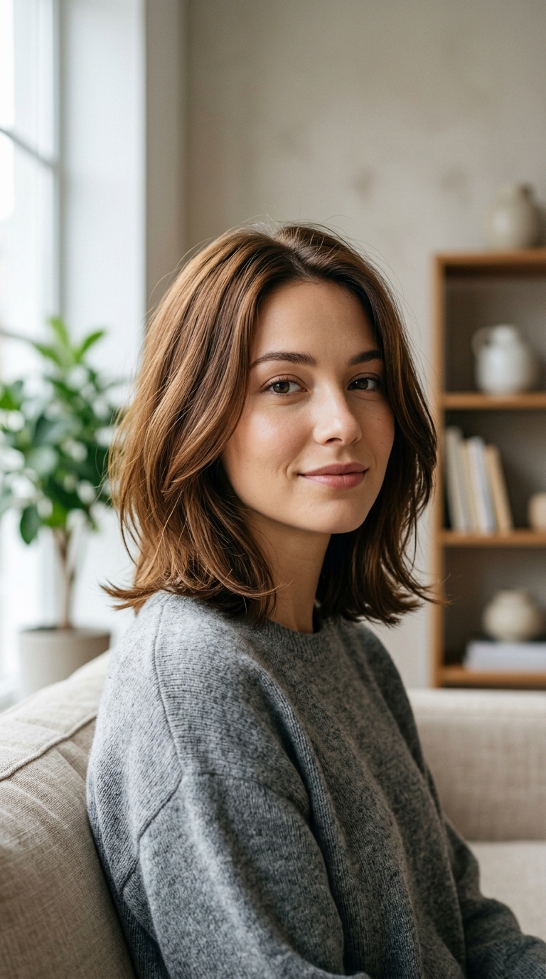 Rounded Shoulder-Length Cut