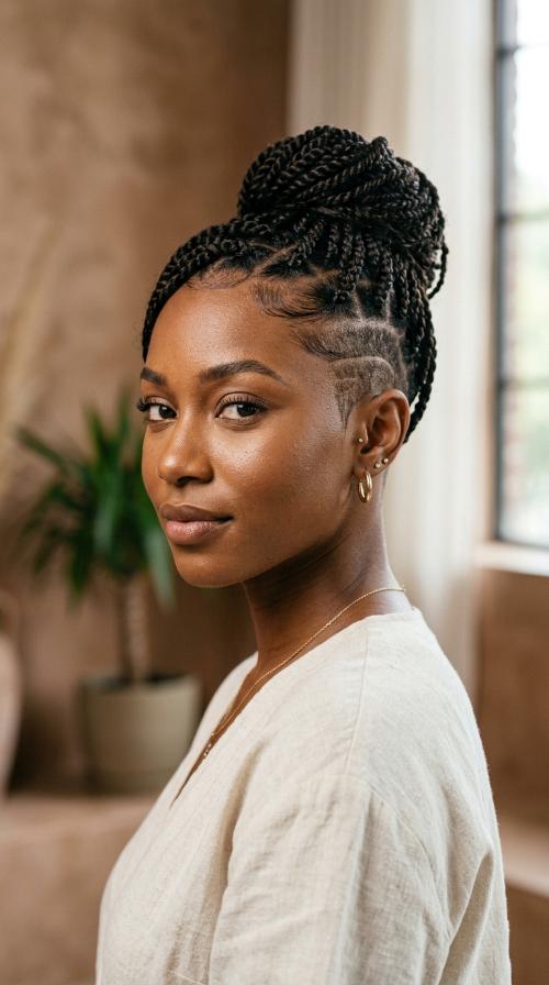 Senegalese Twists with a High Fade
