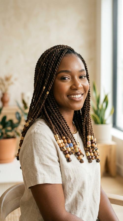Senegalese Twists with Beads
