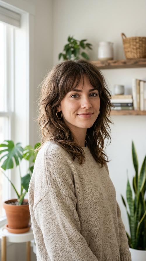 Shaggy Shoulder-Length Cut
