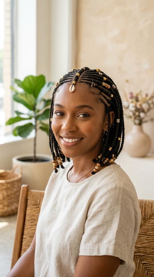Short Bob-Style Fulani Braids