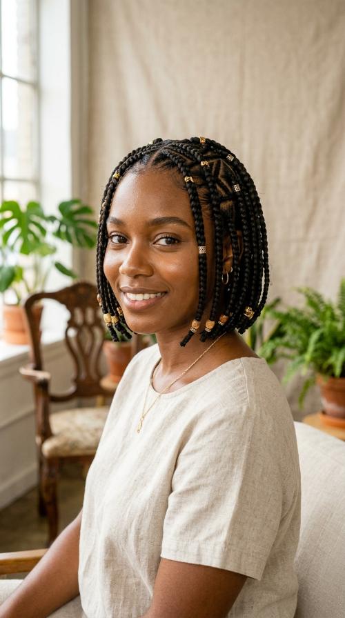 Short Tribal Braided Bob