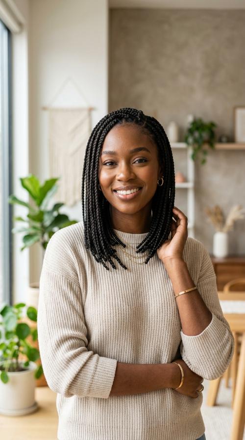 Shoulder-Length Box Braids
