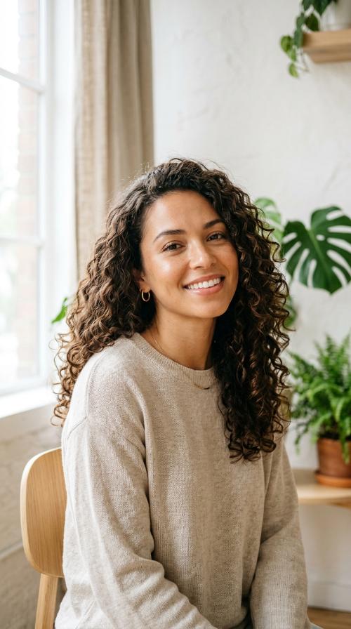 Shoulder-Length Natural Curls