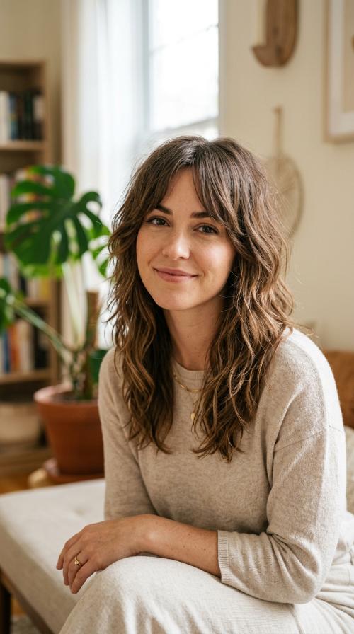 Shoulder-Length Shaggy Layers