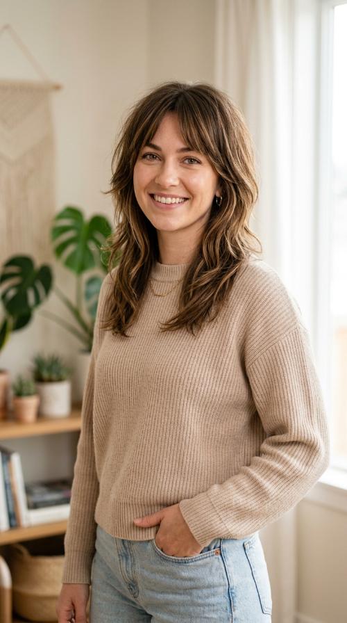 Shoulder-Length Tapered Shag