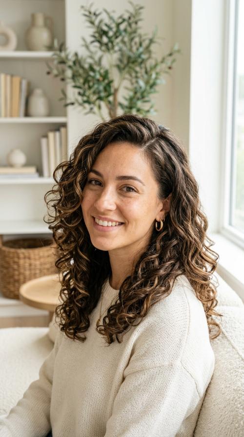 Side-Parted Voluminous Curls