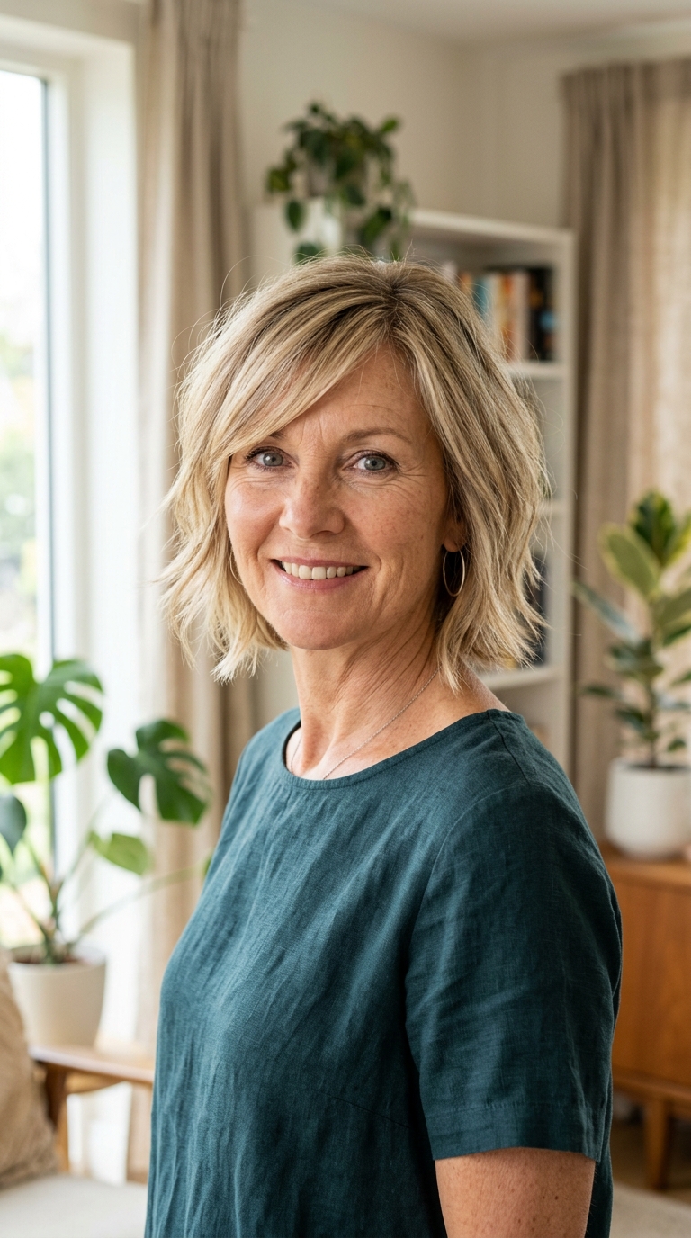 Side-Swept Bangs with Bob